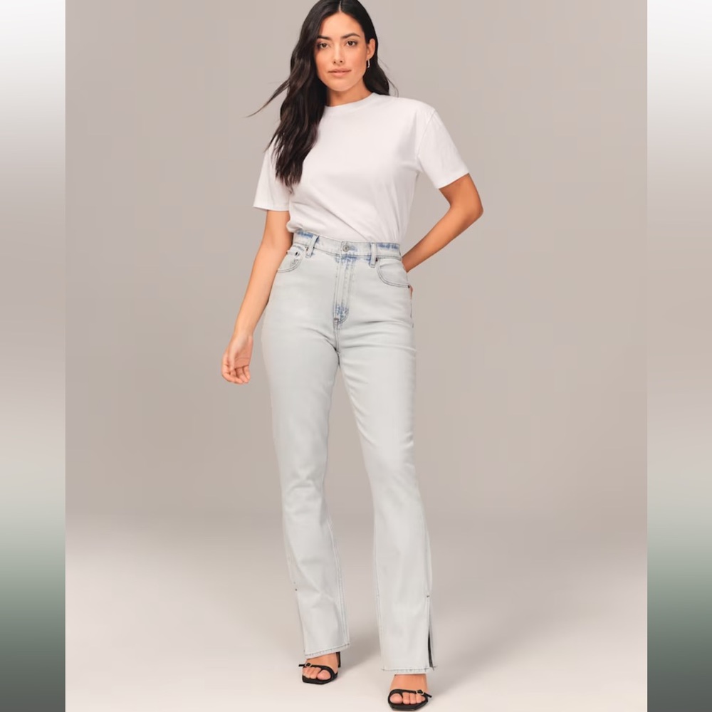 Abercrombie Jeans The Slim Straight Ultra High Rise size 31/12 Curve Love